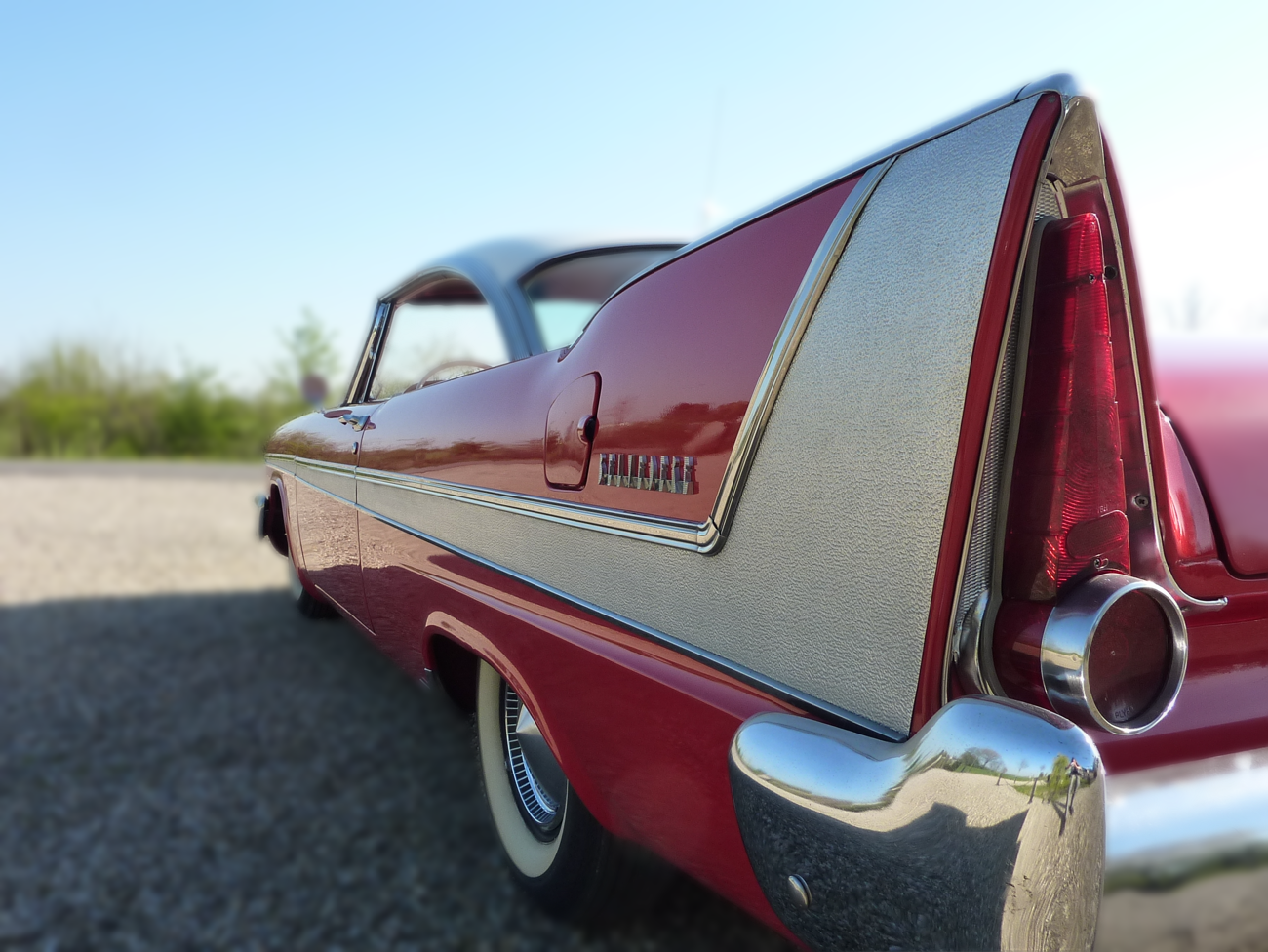 Plymouth Belvedere riesige amerikanische Heck flossen 50er Jahre Vintagestyle