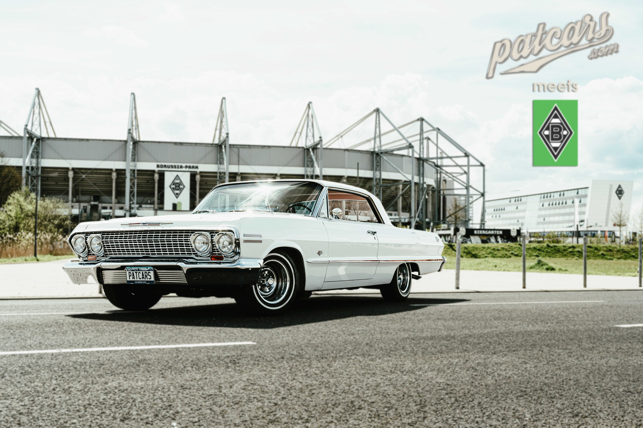 Chevrolet Impala vor dem Borussia Stadion - Nordpark Mönchengladbach